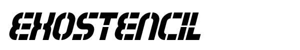 Exostencil font preview